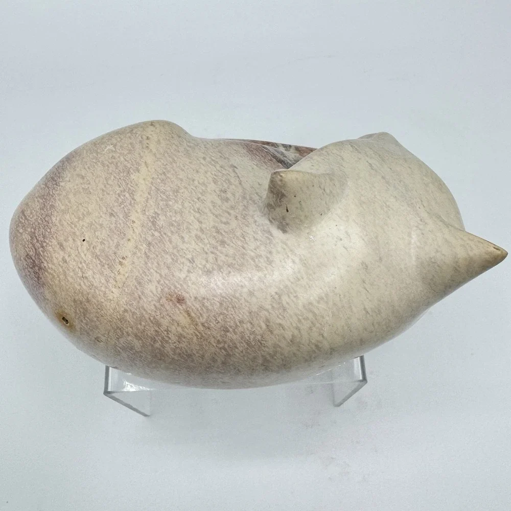 Hand Carved Soapstone Sleeping Cat Sculpture Ten Thousand Villages Kenya Decor